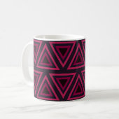 Roze driehoeken patroon koffiemok (Voorkant links)