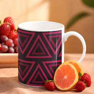 Roze driehoeken patroon koffiemok