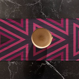 Roze driehoeken patroon lange tafelloper