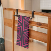 Roze driehoeken patroon theedoek