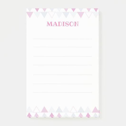 Roze Driehoeken Post it Notes (Voorkant)