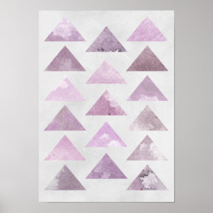 Roze driehoeken poster