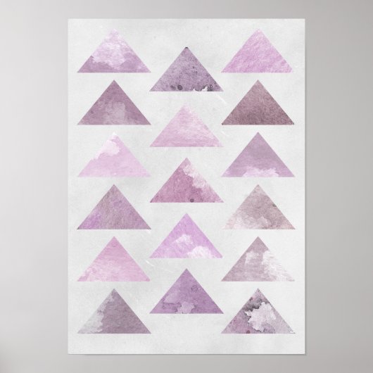 Roze driehoeken poster (Voorkant)