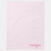 Roze Driehoekscontroles met Naam of Initialen Fleece Deken (Voorkant)