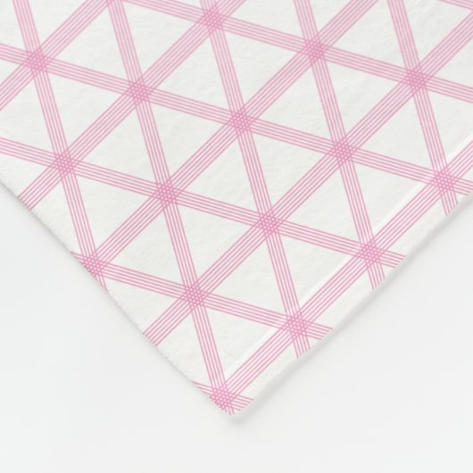 Roze Driehoekscontroles met Naam of Initialen Fleece Deken (Hoek)