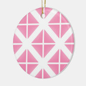 Roze driehoekspatroon keramisch ornament (Links)