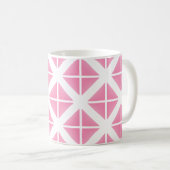 Roze driehoekspatroon koffiemok (Voorkant rechts)