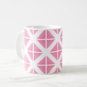 Roze driehoekspatroon koffiemok (Voorkant links)