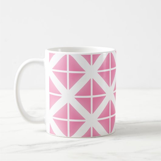 Roze driehoekspatroon koffiemok (Links)