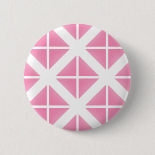Roze driehoekspatroon ronde button 5,7 cm