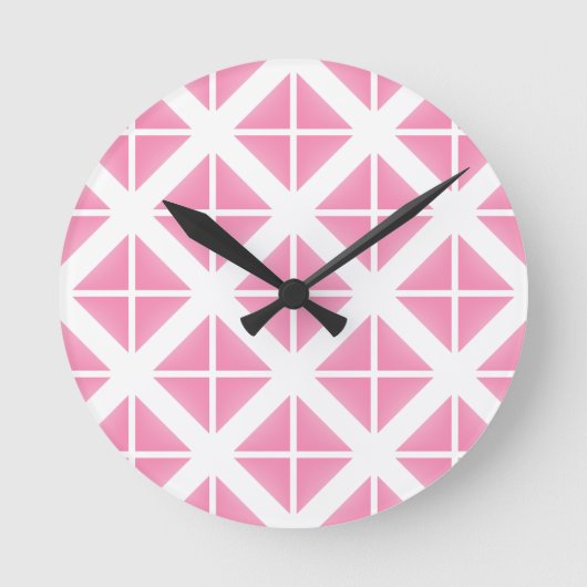 Roze driehoekspatroon ronde klok (Voorkant)