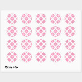 Roze driehoekspatroon ronde sticker (Vel)