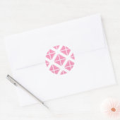 Roze driehoekspatroon ronde sticker (Envelop)