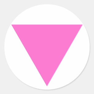 Roze driehoekstickers ronde sticker