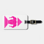 Roze driekleurige olifant Lao/Laos-vlag Bagagelabel (Voorkant horizontaal)