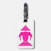 Roze driekleurige olifant Lao/Laos-vlag Bagagelabel (Achterkant verticaal)