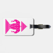 Roze driekleurige olifant Lao/Laos-vlag Bagagelabel (Achterkant horizontaal)