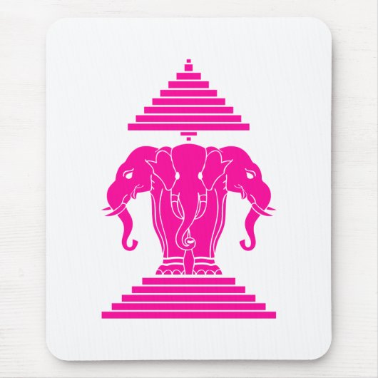 Roze driekleurige olifant Lao/Laos-vlag Muismat (Voorkant)