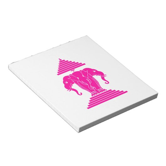 Roze driekleurige olifant Lao/Laos-vlag Notitieblok (Schuin)