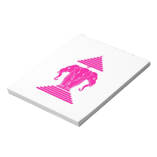 Roze driekleurige olifant Lao/Laos-vlag Notitieblok (Linkerzijde)
