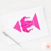 Roze driekleurige olifant Lao/Laos-vlag Rechthoekige Sticker (Envelop)