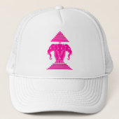 Roze driekleurige olifant Lao/Laos-vlag Trucker Pet (Voorkant)
