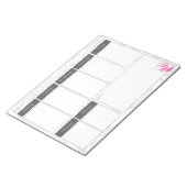 Roze driekwart en Floral Pattern Weekelijks Agenda Notitieblok (Schuin)