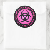 Roze drietalige Biohazard Warning Sticker (Tas)