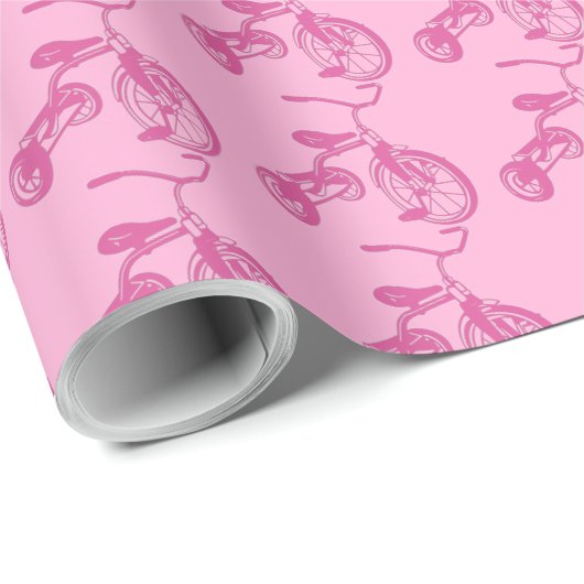 Roze driewieler van het Kind Cadeaupapier (Rol Hoek)