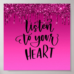 Roze drifder Inspirerend citaat Poster