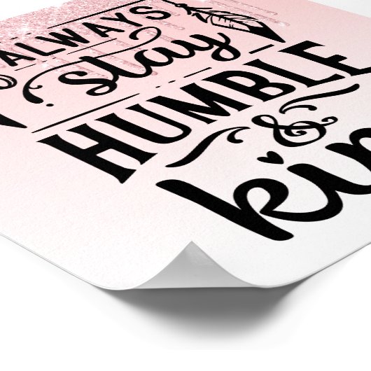 Roze drifder Inspirerend citaat Poster (Hoek)