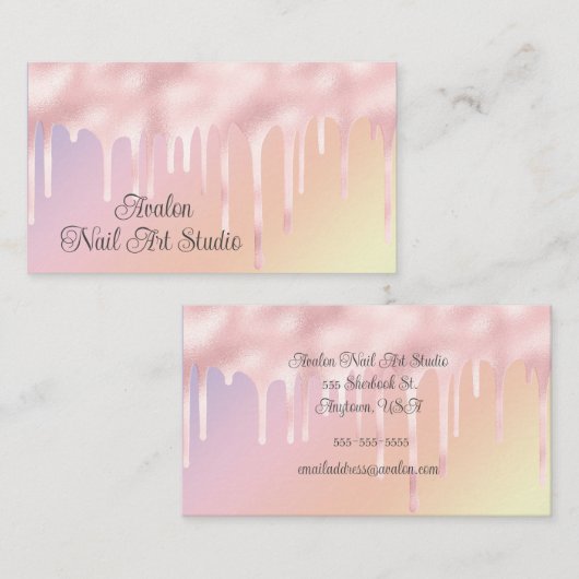Roze drifschilderkunst visitekaartje (Voorkant / Achterkant)