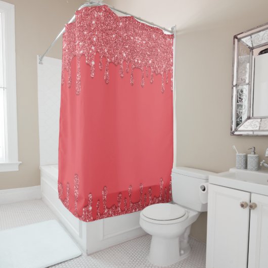 Roze driftoppetrolgordijn douchegordijn (In situ)