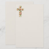 Roze drijvende dwarsbalk briefpapier (Voorkant / Achterkant)