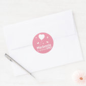 Roze drijvende harten Eerste verjaardag gepersonal Ronde Sticker (Envelop)