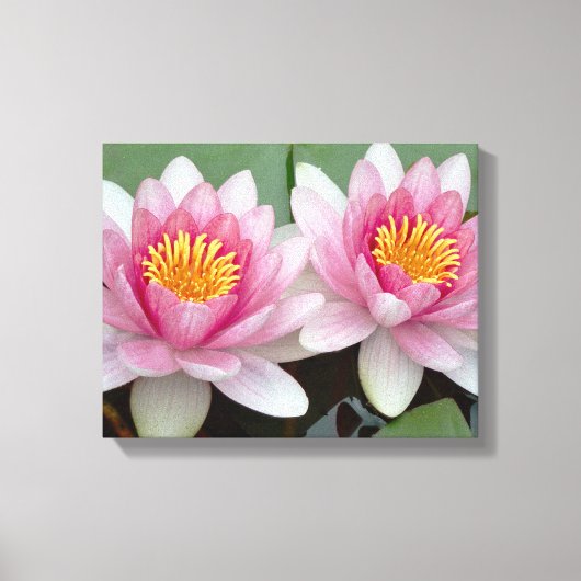 Roze Drijvende Waterlelie Lotus Canvas Print (Voorkant)