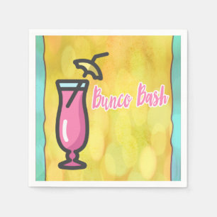 Roze Drink Bunco Bash Fun Cocktail Napkin Servet