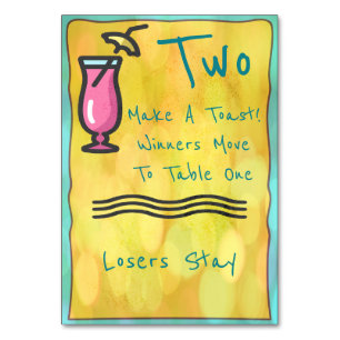 Roze Drink Bunco Table Card #2 Kaart