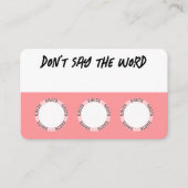 Roze Drink Game Kaarten Visitekaartje (Voorkant)