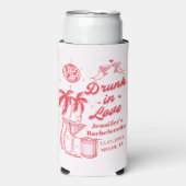 Roze Drink in liefde Cocktail Bachelorette Party Seltzer Blikjeskoeler (Seltzer Voorkant)