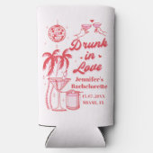 Roze Drink in liefde Cocktail Bachelorette Party Seltzer Blikjeskoeler (Achterkant)