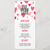 Roze Drink Love Valentijnsdag Dinner Party Menu (Voorkant)