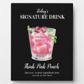 Roze drink ・ PERSONALIZE deze Drink Plaque Fotoplaat (Voorkant)