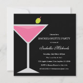 Roze Drink | Uitnodiging voor vrijgezellenfeest (Voorkant)