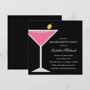 Roze Drink Uitnodiging voor vrijgezellenfeest