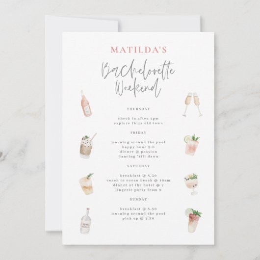 Roze drinken in het weekend rondreis aankondiging (Achterkant)