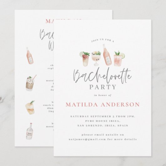 Roze drinken in het weekend rondreis aankondiging (Voorkant / Achterkant)