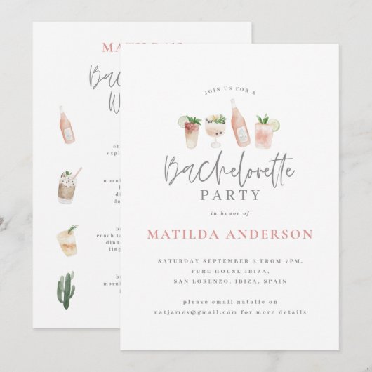 Roze drinken in het weekend rondreis aankondiging (Voorkant / Achterkant)