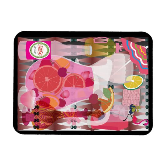 Roze Drinken Magnet Magneet (Horizontaal)