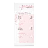 Roze Drip Menu Bakkerij prijslijst (Voorkant)